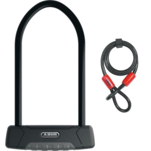 ABUS Granit Plus 470 U-Shackle Lock 230mm + 10/120 Cobra Cable (Gold Sold Secure)