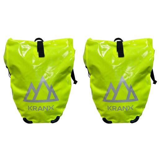 KranX Grampian Waterproof Panniers in Fluo Yellow 48L (Pair)